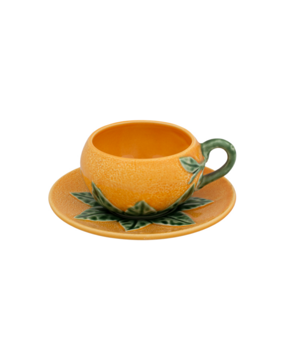 Tea Cup and Saucer Orange